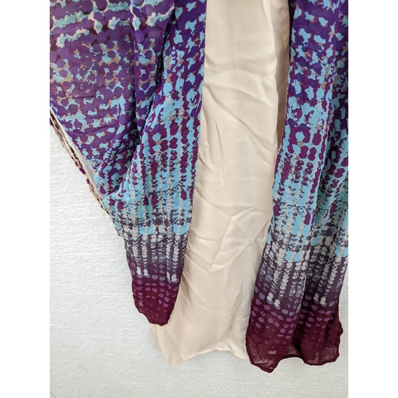 Anthropologie Womens Geometric Print Maxi Dress Size L Spaghetti Strap Tie Waist - Picture 10 of 11